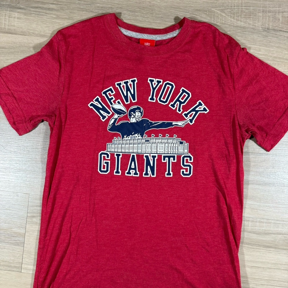 Nike Y2K NFL‎ New York Giants T Shirt Men's Medium Red Spell Out Graphic Print